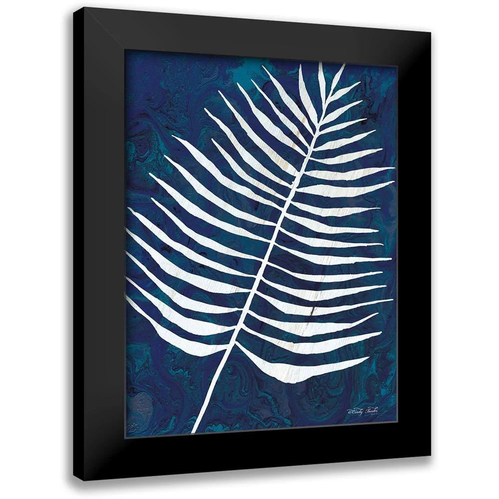 Jacobs, Cindy 12x14 Black Modern Framed Museum Art Print Titled - Navy Areca Leaf