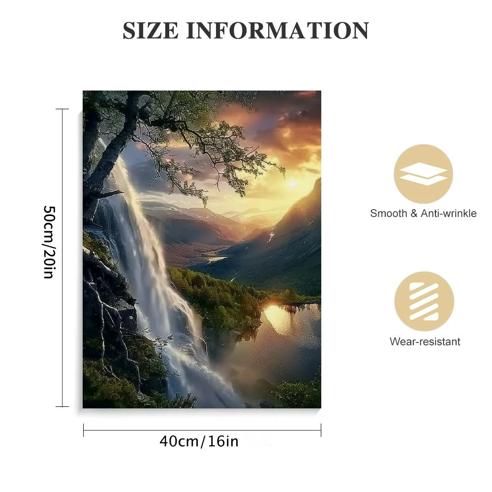 EastSmooth Landscape Canvas Wall Art Nature Picture Artwork Waterfall Scenic Painting Framed for Bathroom Home Wall Decor