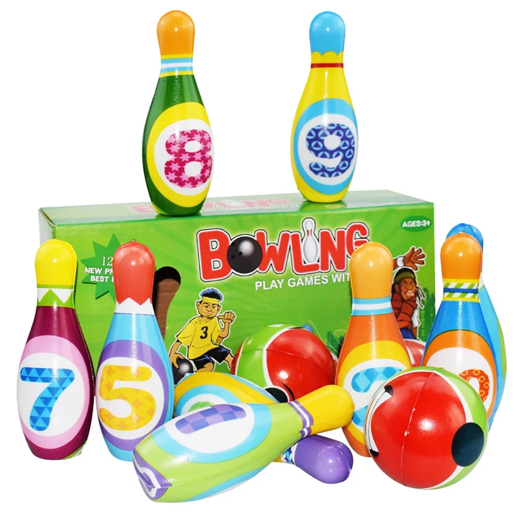 Educational Toys for Kids 5-7 Bowling Play Set Foam Ball Toy Gifts Educational Early 10 Pins and 2 Ball Indoor PU Education Toy