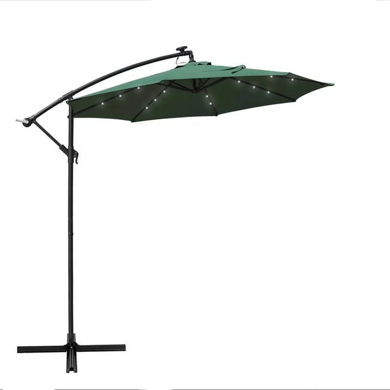 10 ft Willry Modern Outdoor Offset Cantilever Hanging Patio Umbrella with Solar Powered LED, Green