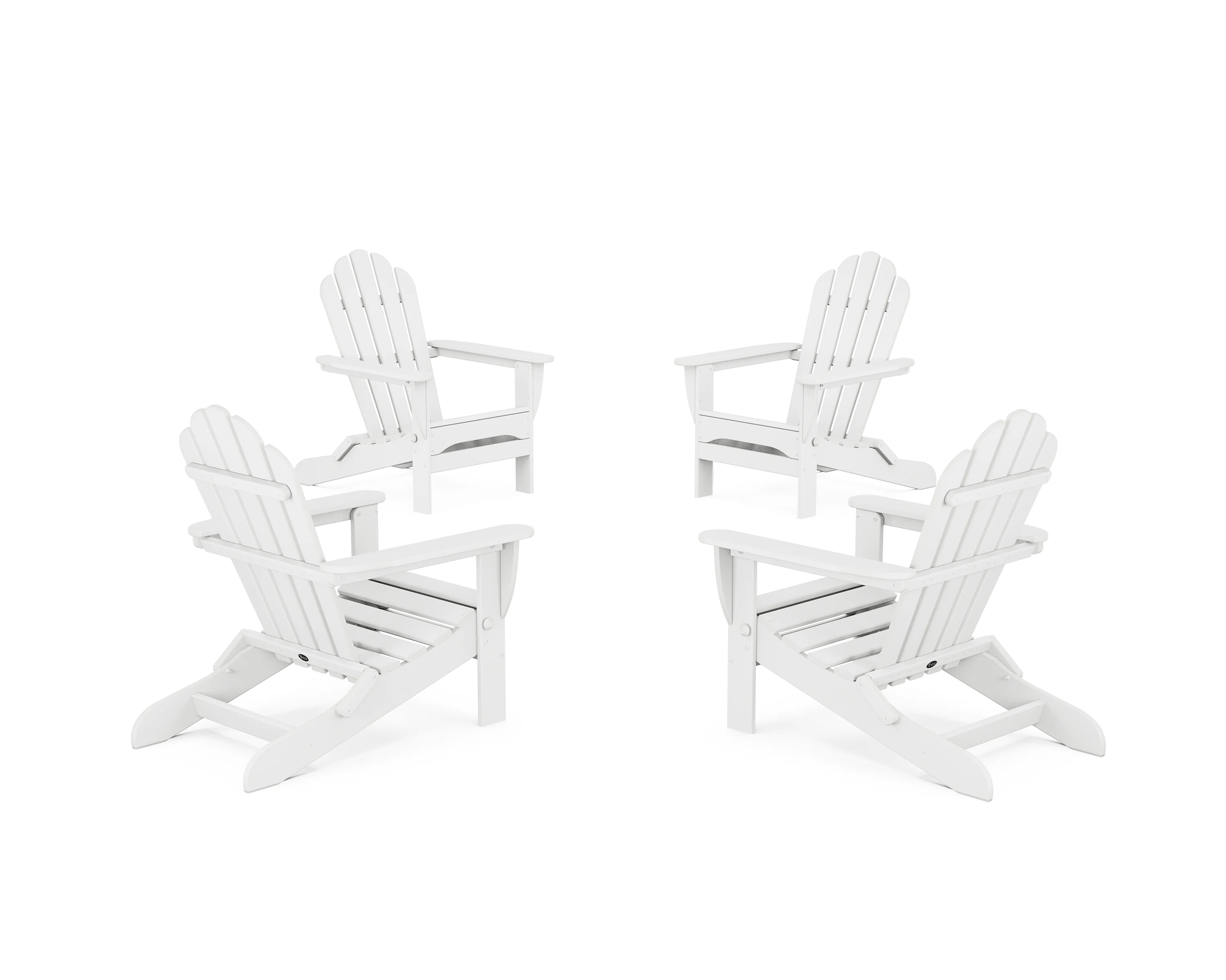 Trex® Outdoor Furniture™ 4-Piece Monterey Bay Folding Adirondack Chair Conversation Set in Classic White