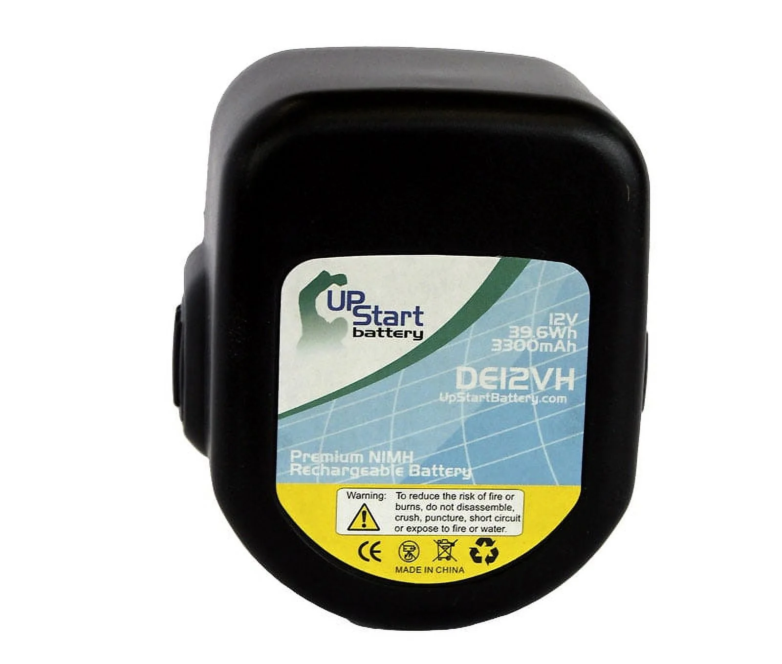 2-Pack UpStart Battery DeWalt DC727KA-AR Battery - Replacement DeWalt 12V Battery (3300mAh, NI-MH)