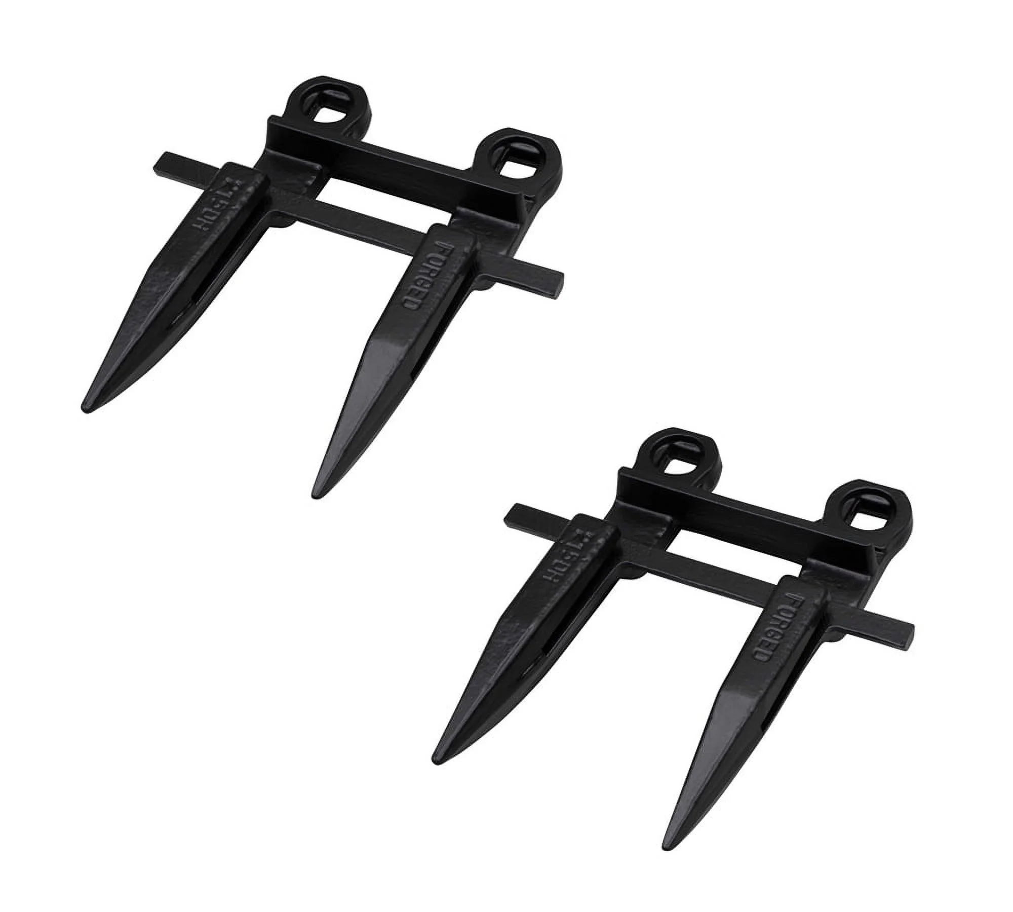 (2 Pack) Combine Platform Sickle Bar Rock Guard fits MacDon #215DH - Black Powder Coated Forged Steel Sickle Mower Knife Guard with Two Prongs
