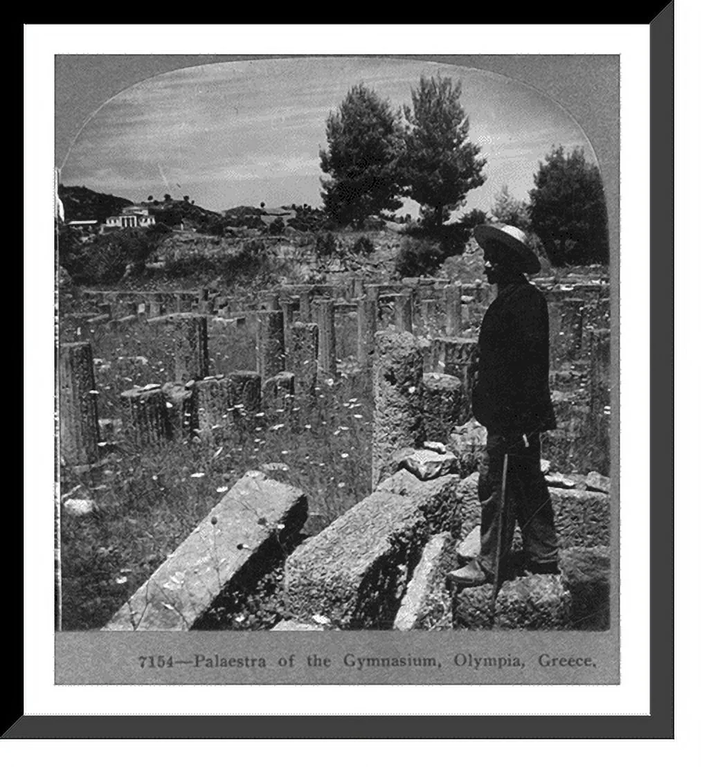 Historic Framed Print, Palaestra of the gymnasium, Olympia, Greece, 17-7/8