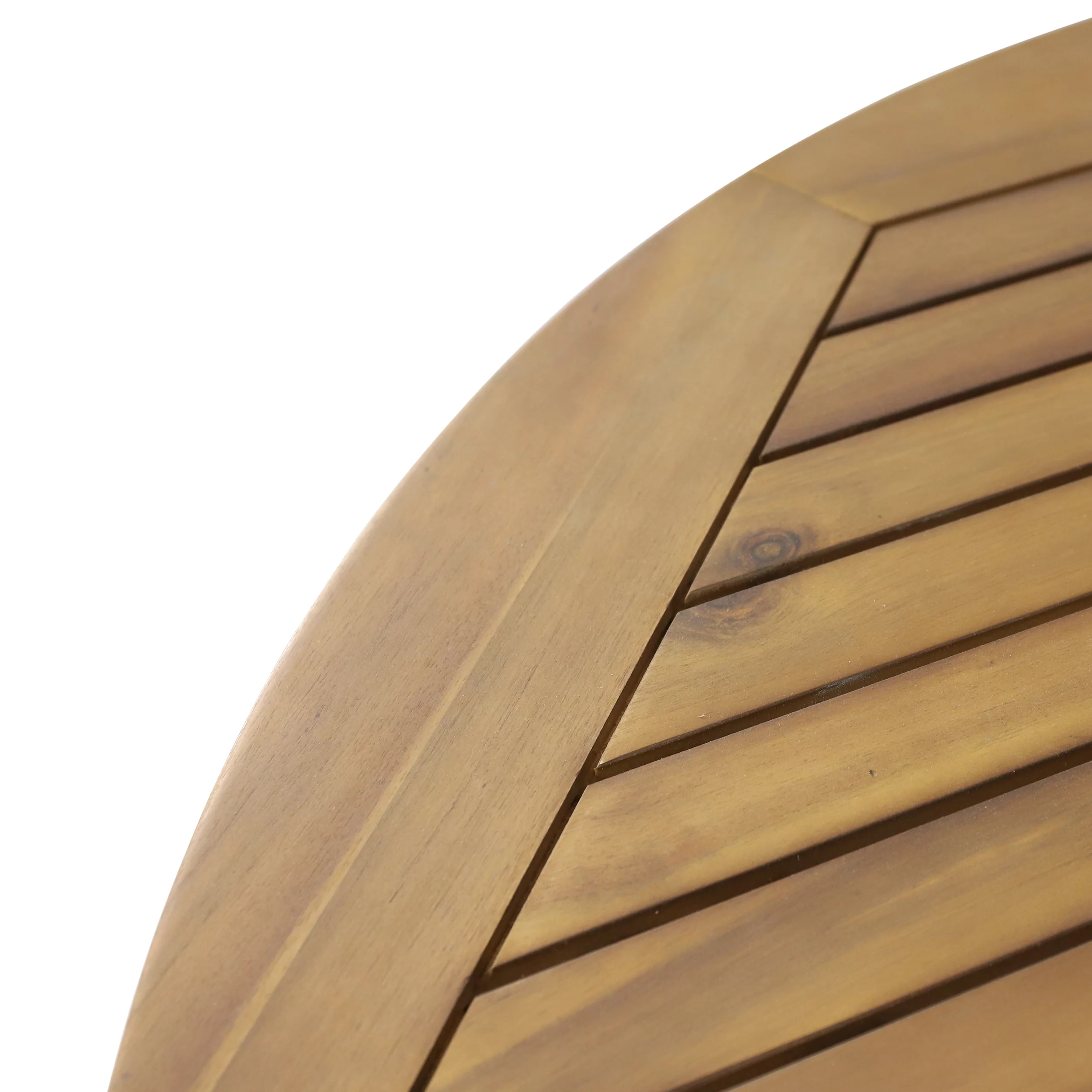 Noble House Mcgill 5 Piece Wooden Round Patio Dining Set in Teak and Dark Gray