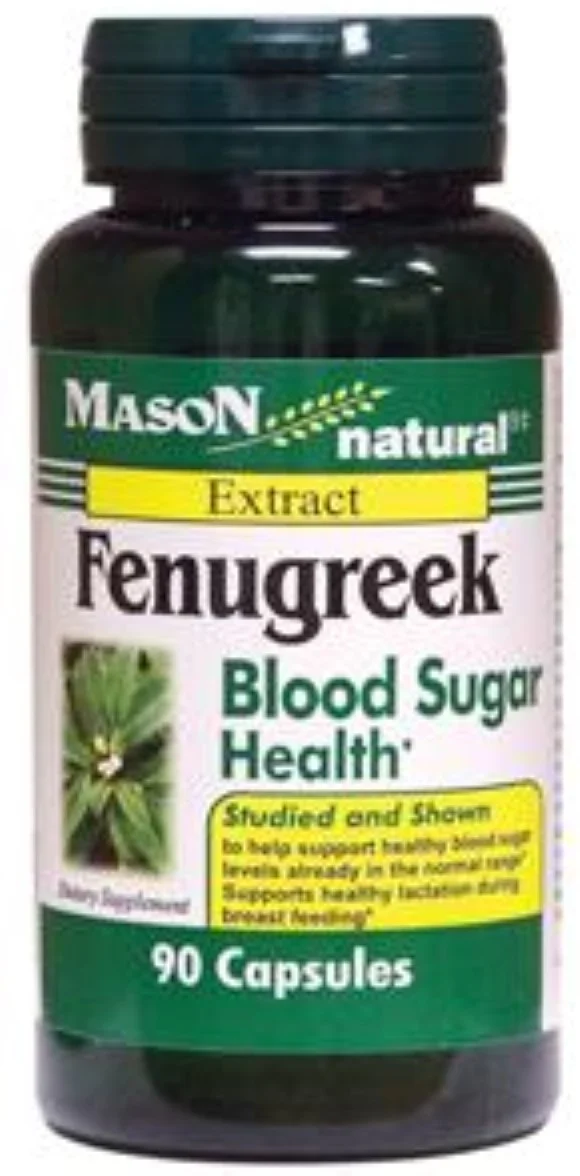 Mason Natural Fenugreek Blood Sugar Health Capsules 90 ea (Pack of 2)