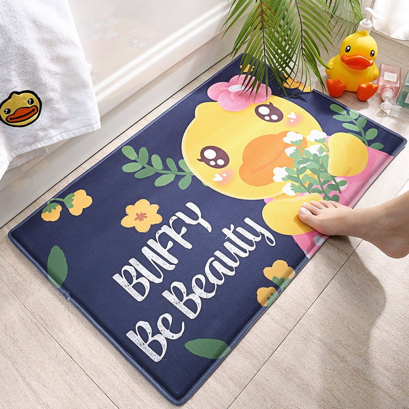 Cartoon Little Yellow Duck Bathroom Cushion Water Absorption Anti -Slip Cushion Family Bathroom Flelae'S Plus -Foot Cushion Toilet Door Cushion