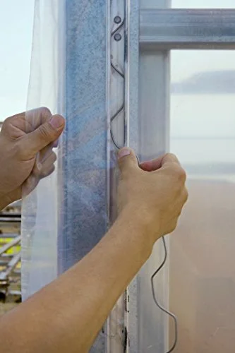 Wiggle Wire Stainless Steel Greenhouse Poly Film & Shade Cloth Attachment System with Aluminum U-Channel Base (10 of Each)