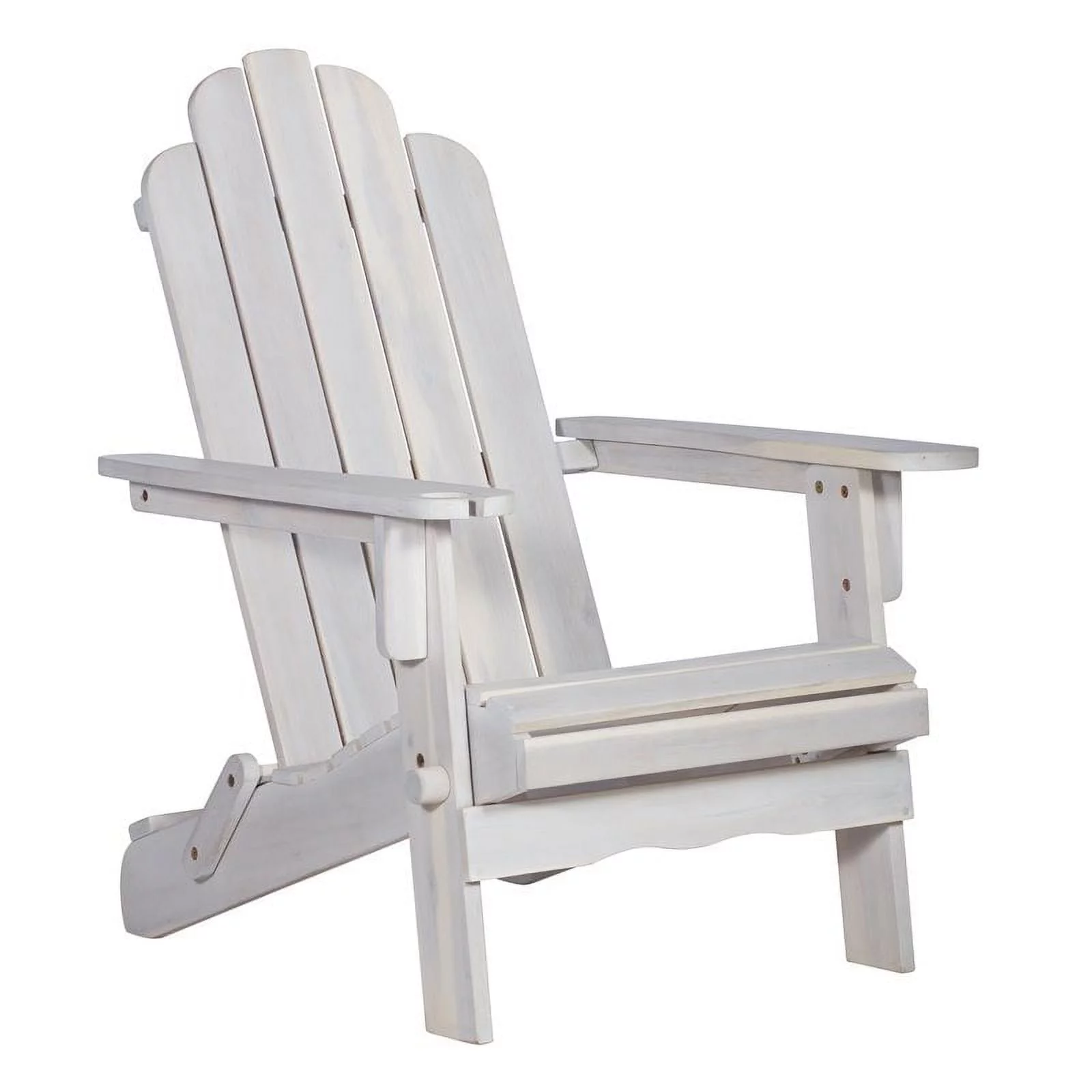 Home Square 2 Piece Patio Set with 2 Acacia Adirondack Chair in White Wash