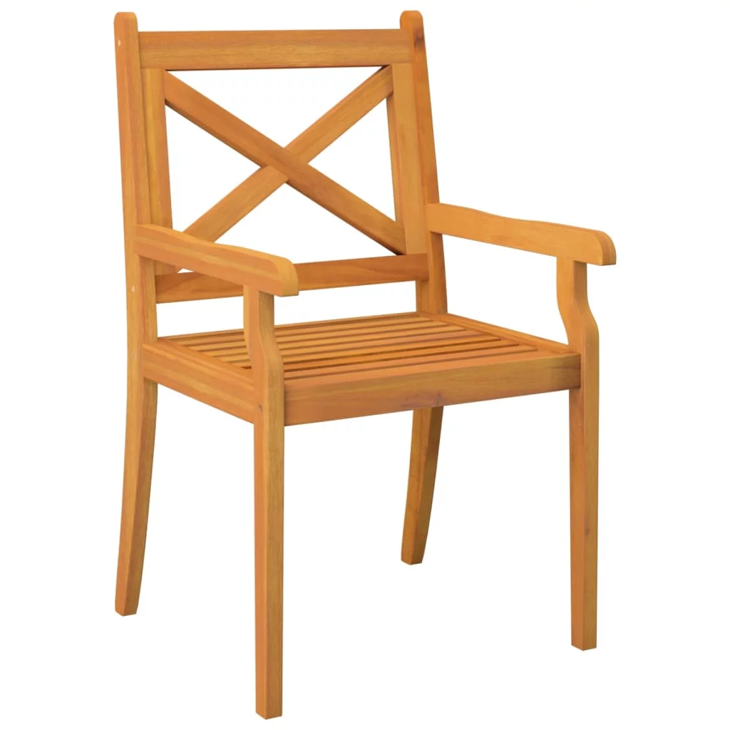 Anself Patio Dining Chairs 4 pcs Solid Wood Acacia