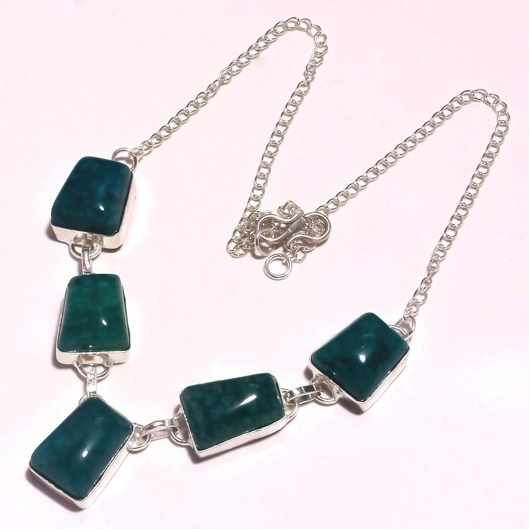 Green Crack Crystal Gemstone Handmade Ethnic Gifted Necklace Jewelry 18