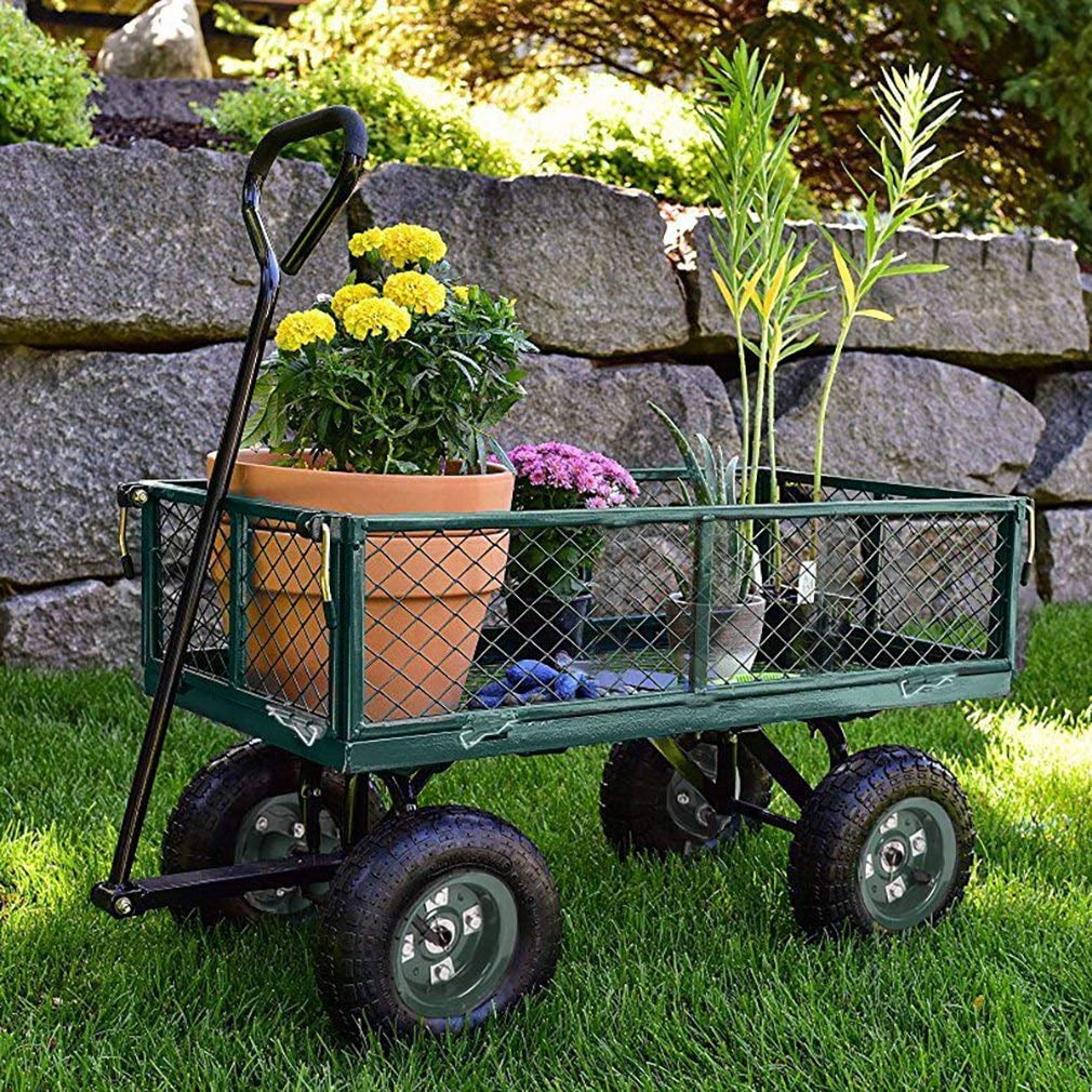 FDW Garden Carts Outdoor Steel Heavy Duty Beach Lawn Yard Landscape,40