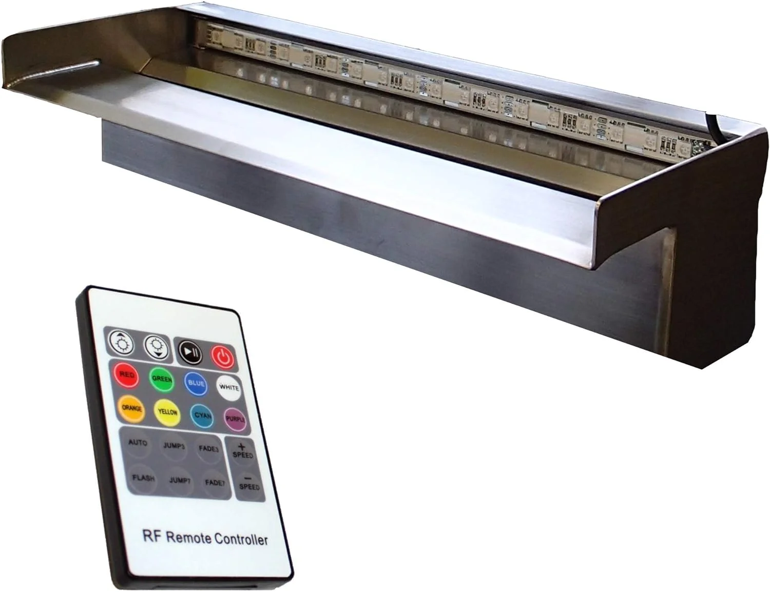 Stainless Steel Nitefalls Color Changing Spillway With - SSNF36CC