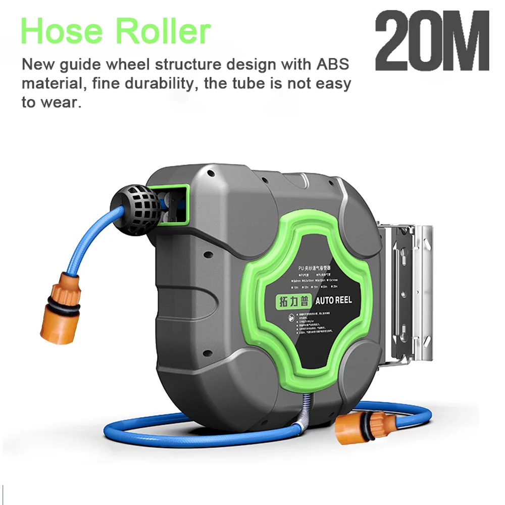 Walmeck Automatic Telescopic Hose Reel Car Wash Garden Irrigation Water Tube Holder Wall Mount High Pressure Waterpipes Roller Water Drum