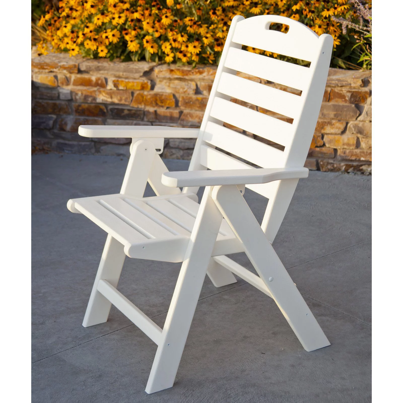 POLYWOOD&reg; Nautical Recycled Plastic Highback Patio Chair