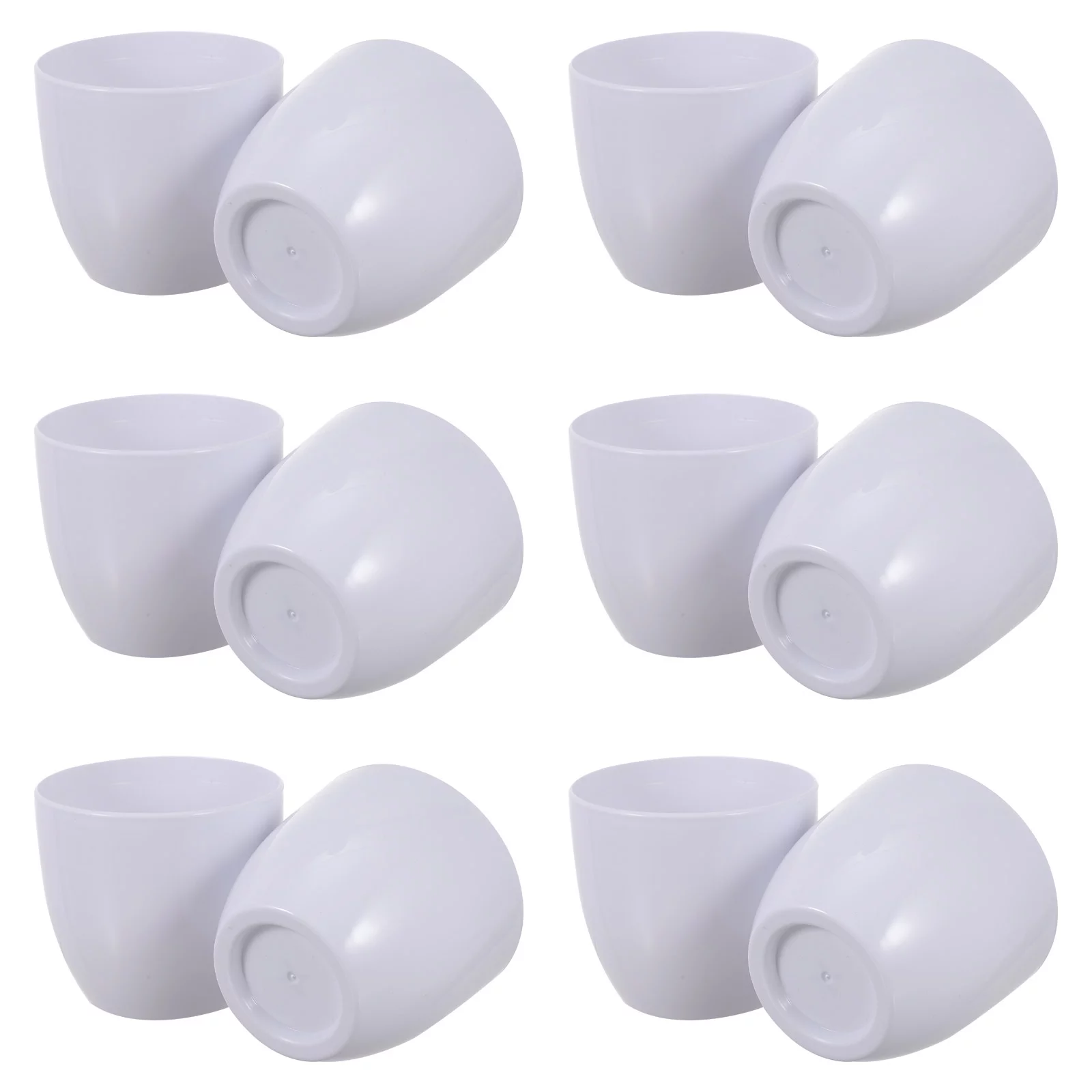 Small Plastic Flowerpot Plant Container Planters & Accessories Round White 12 Pcs