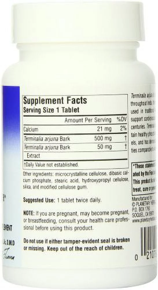 Planetary Formulas Planetary Herbals Full Spectrum Arjuna, 60 ea