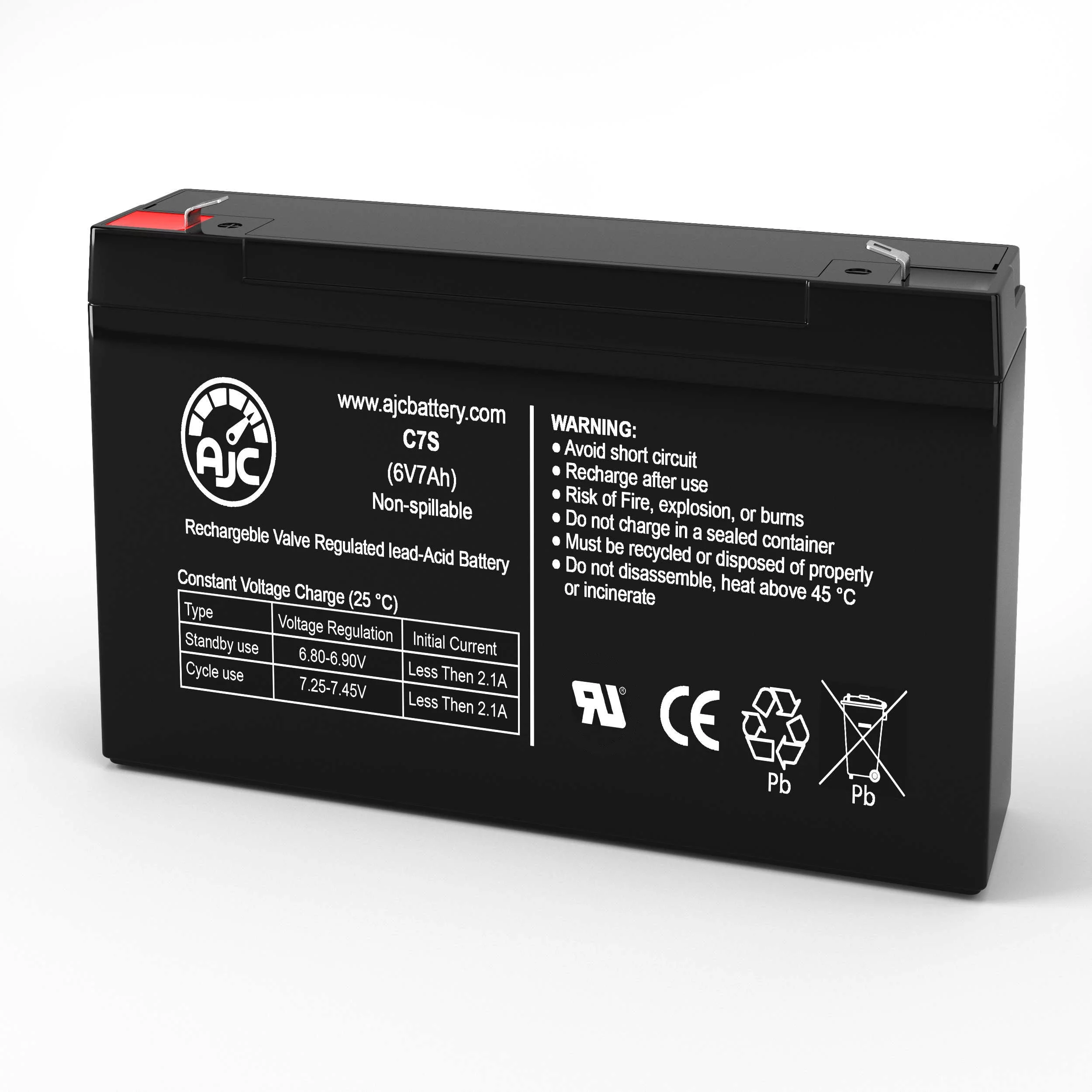 Sears 256576 6V 7Ah Lawn and Garden Battery - This Is an AJC Brand Replacement