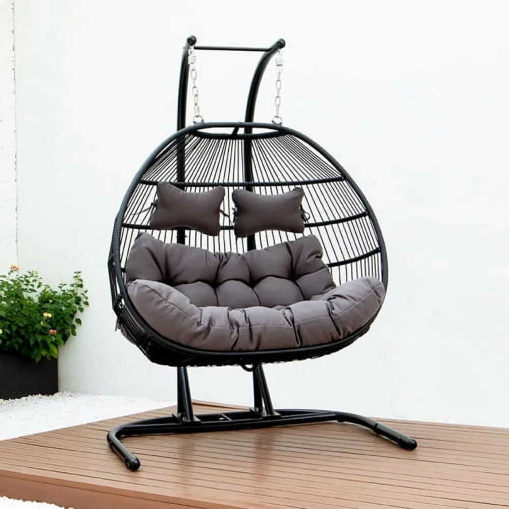 Buumin FOLDING DOUBLE SWING CHAIR w/CUSHION