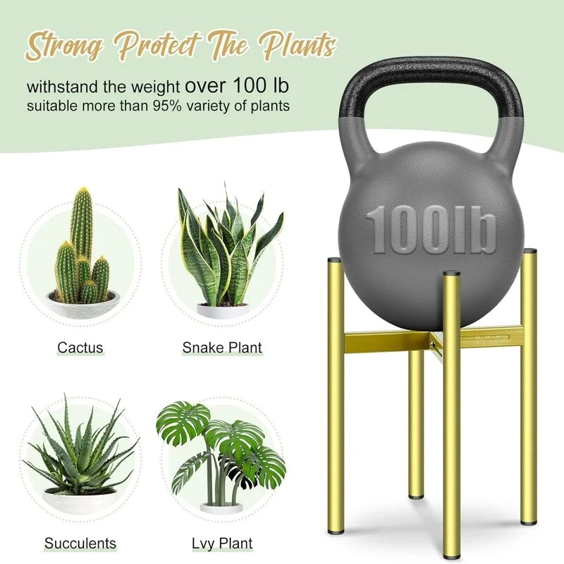 Gold Plant Stands Fit 8 to 12 Inches Pots