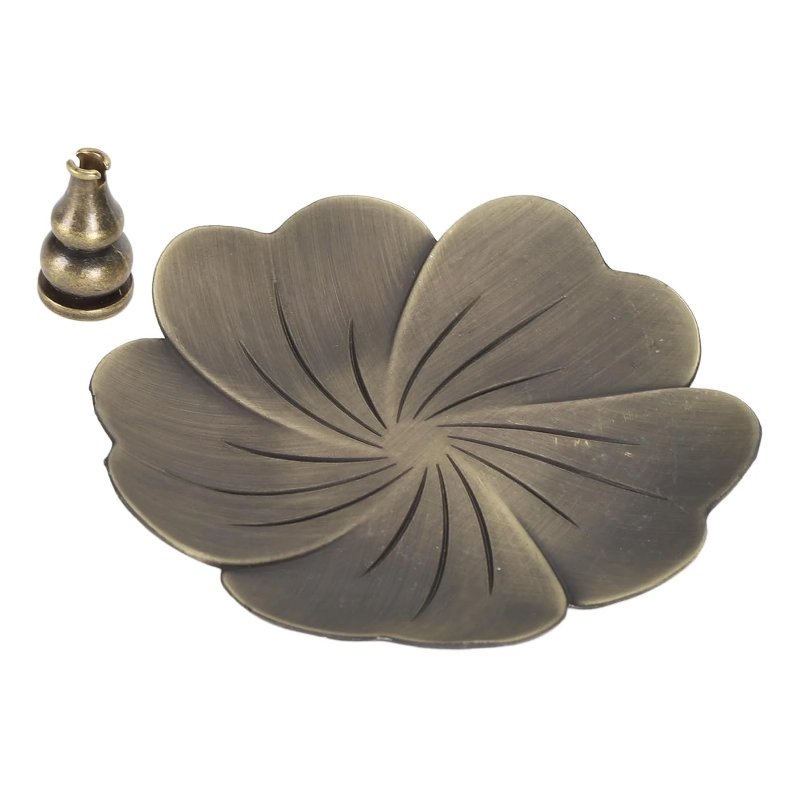 Sakura Flower Incense Holder, Alloy Incense Burner Holder Stress Relief Exquisite Incense Tray with Gourd Incense Stick Holder for Home Office Yoga Meditation (Type 1)