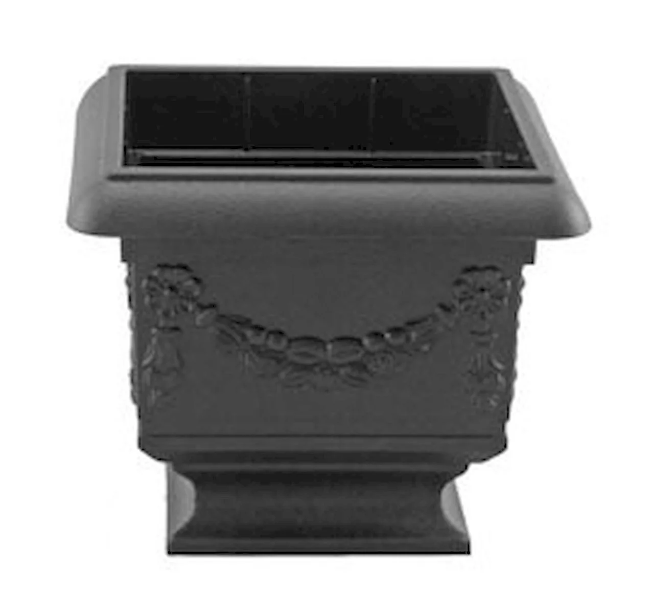Decorative Square Black On A Pedestal Planter