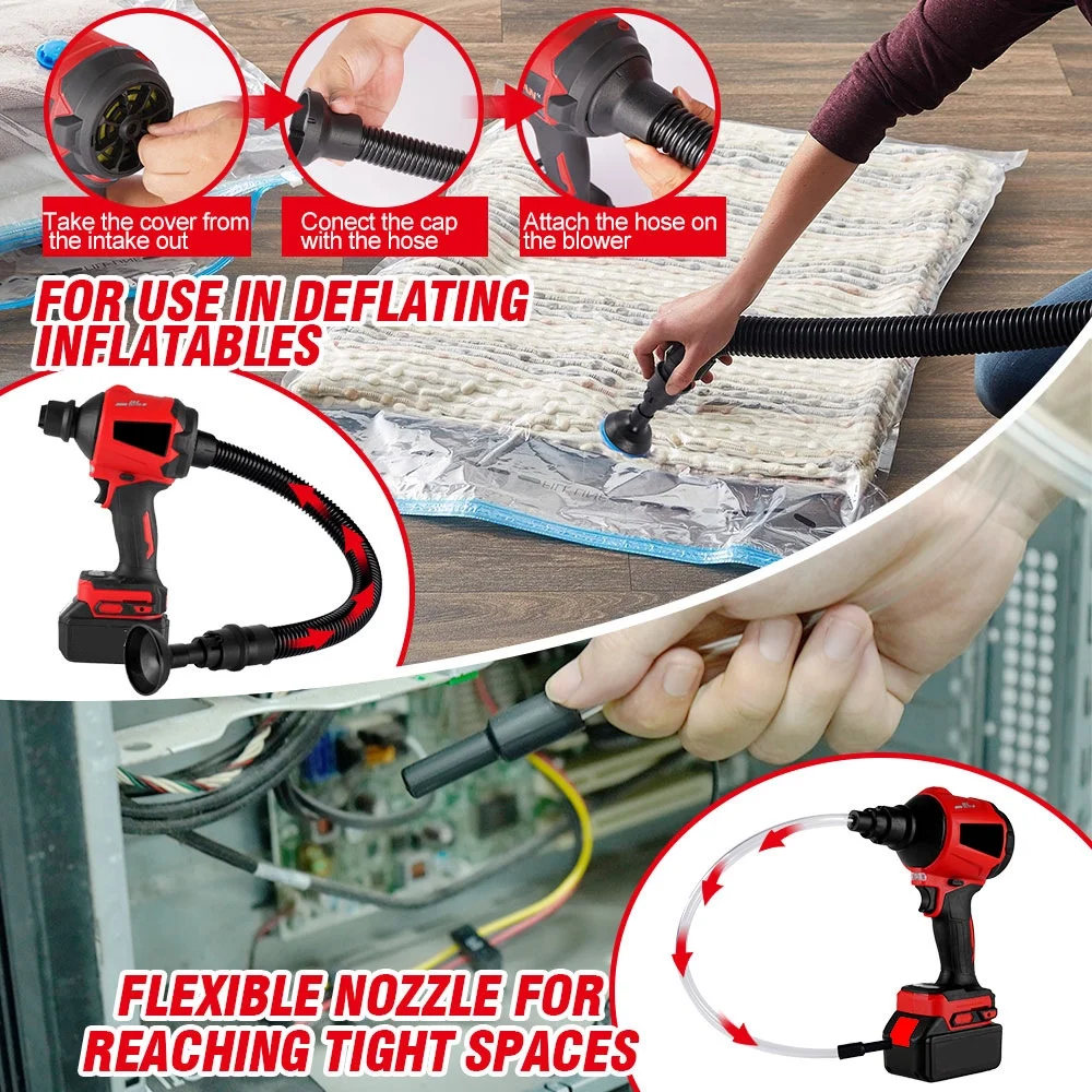 Blower,6 Nozzles Compressed With Deflation Motor Air Compressed Nozzle And 6 Handheld Blower 80000rpm Deflation Nozzle And Blower Handheld Blower 2-in-1 Blower Handheld