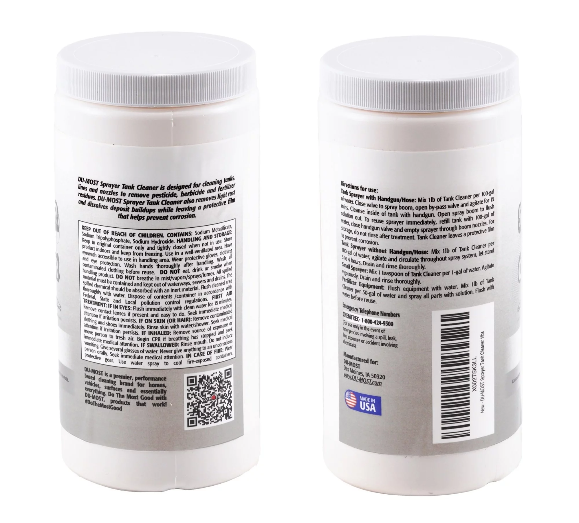 DU-MOST Spray Tank and Equipment Cleaner (Dry), Clean & Protect Agricultural Sprayer Tank, Lines & Nozzle (1 lbs)