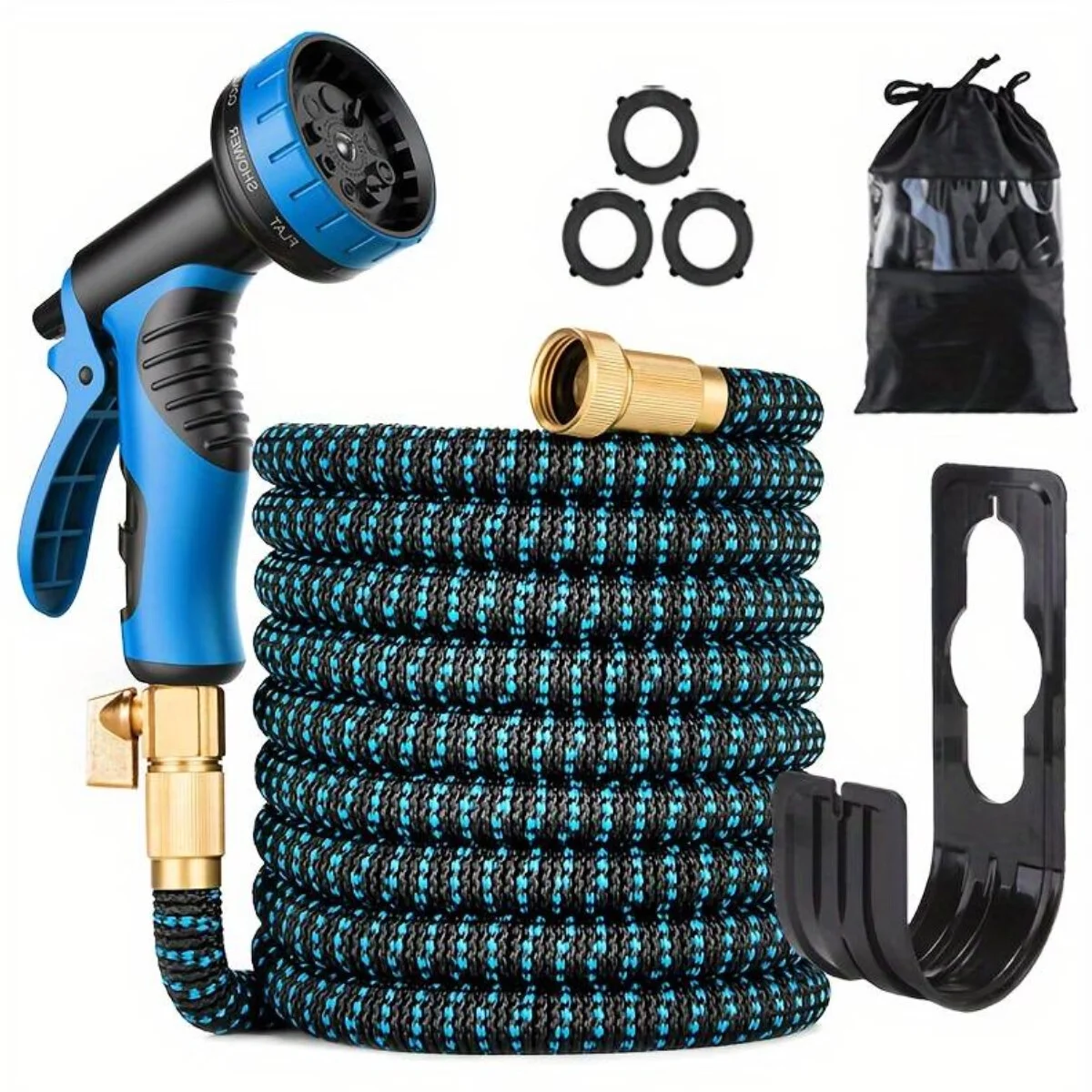 Amazingforless (25ft - 150ft) Water Hose - Upgraded Leakproof Lightweight No-Kink Garden Hose, Flexible Expanding Water Hose (Black, Blue, Green)