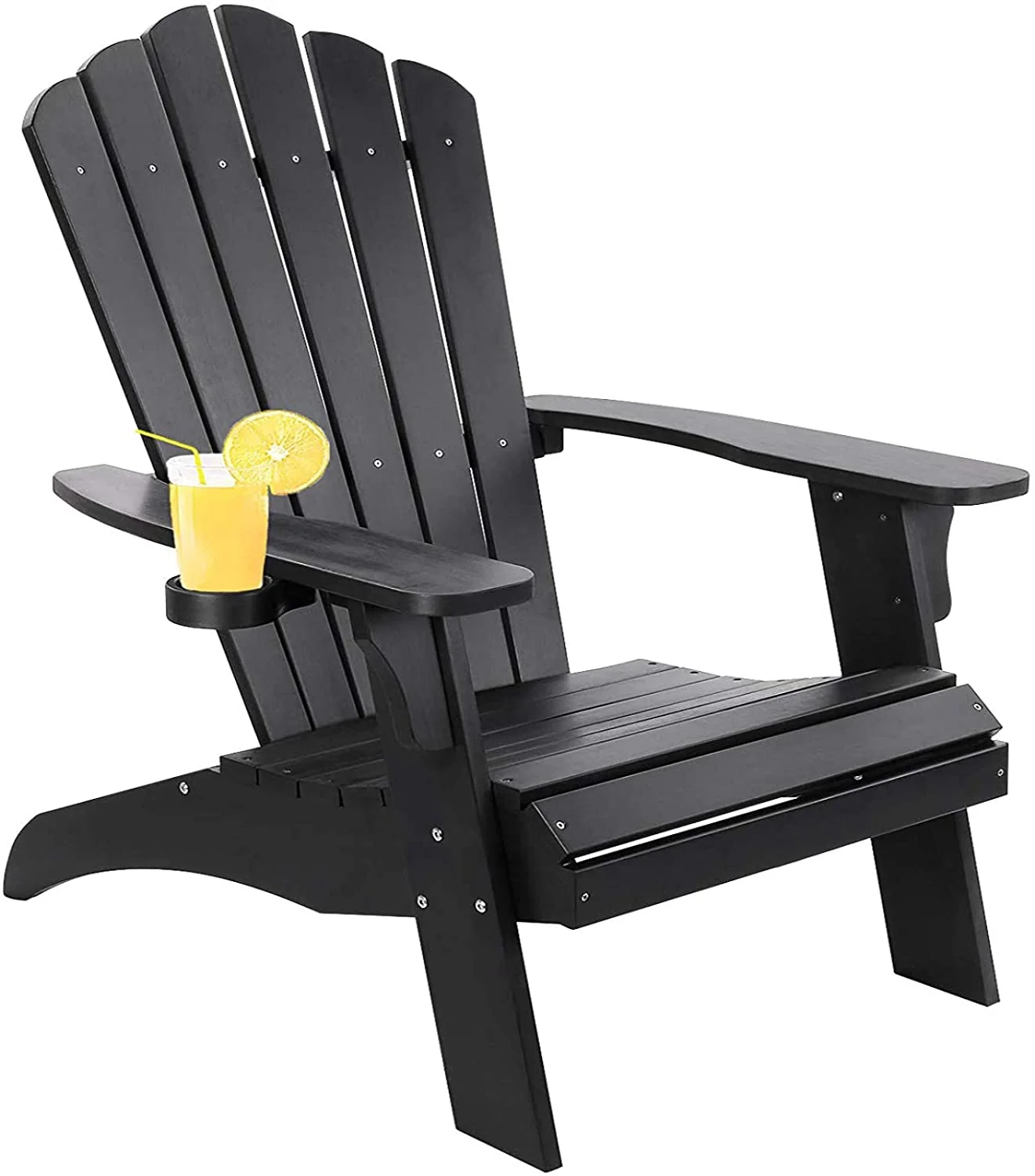 LEIYEHOOM Polystyrene Adirondack Chair - Black