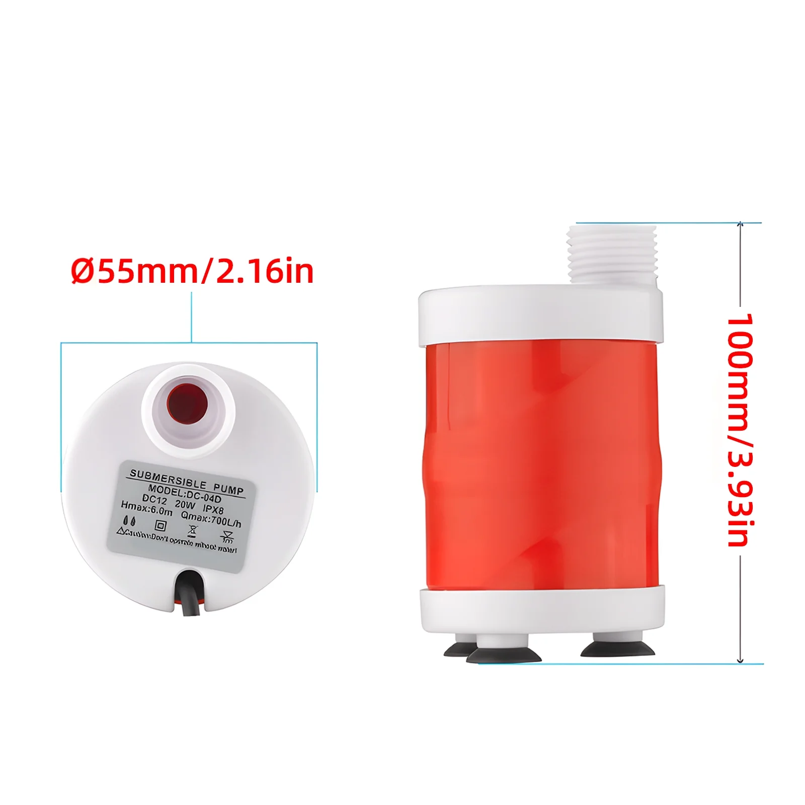 Andoer DC12V 20W Submersible Water Pump High Lift 20FT Fountain Pump for Home Pond Fish Fountain