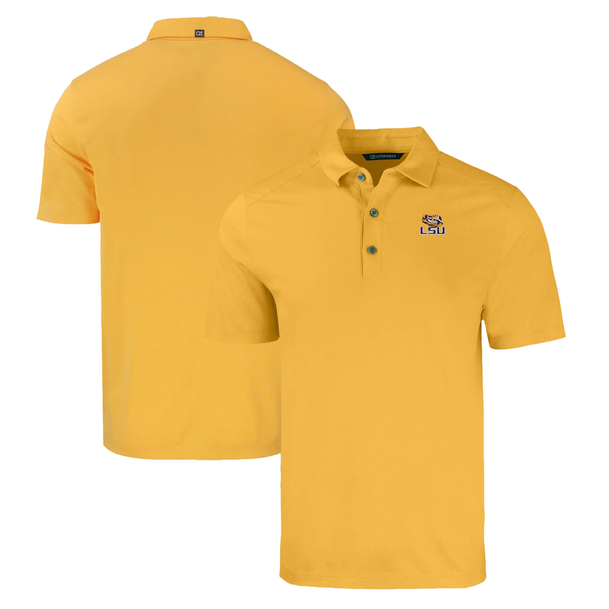 Men's Cutter & Buck Gold LSU Tigers Forge Eco Stretch Recycled Polo