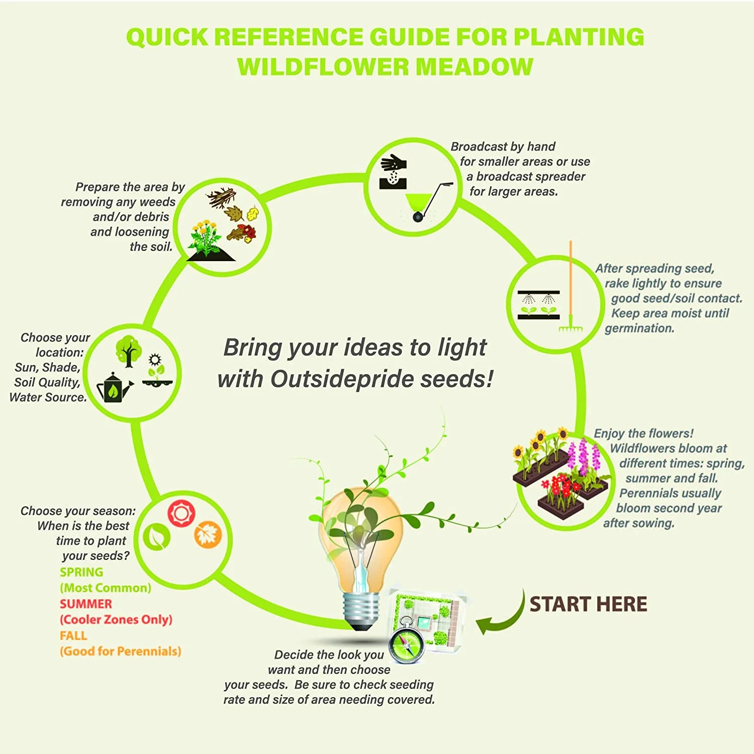 Outsidepride Mountain Wildflower Flower Seed Mix - 1/4 LB