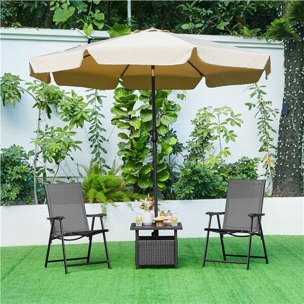 Outdoor Chair Folding Dining Chairs Texteline Set of 2 for Garden/ Lawn/ Porch