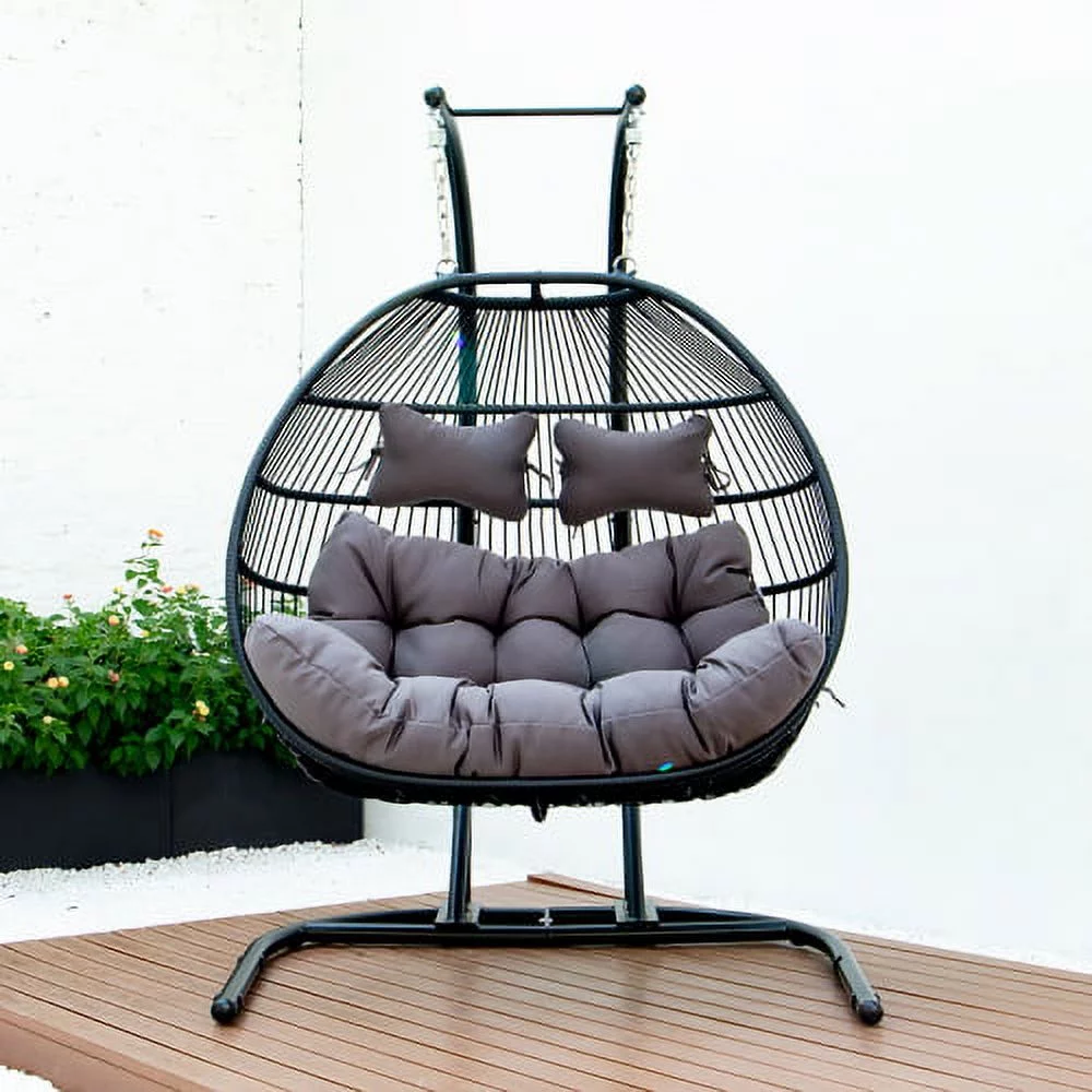 Buumin FOLDING DOUBLE SWING CHAIR w/CUSHION