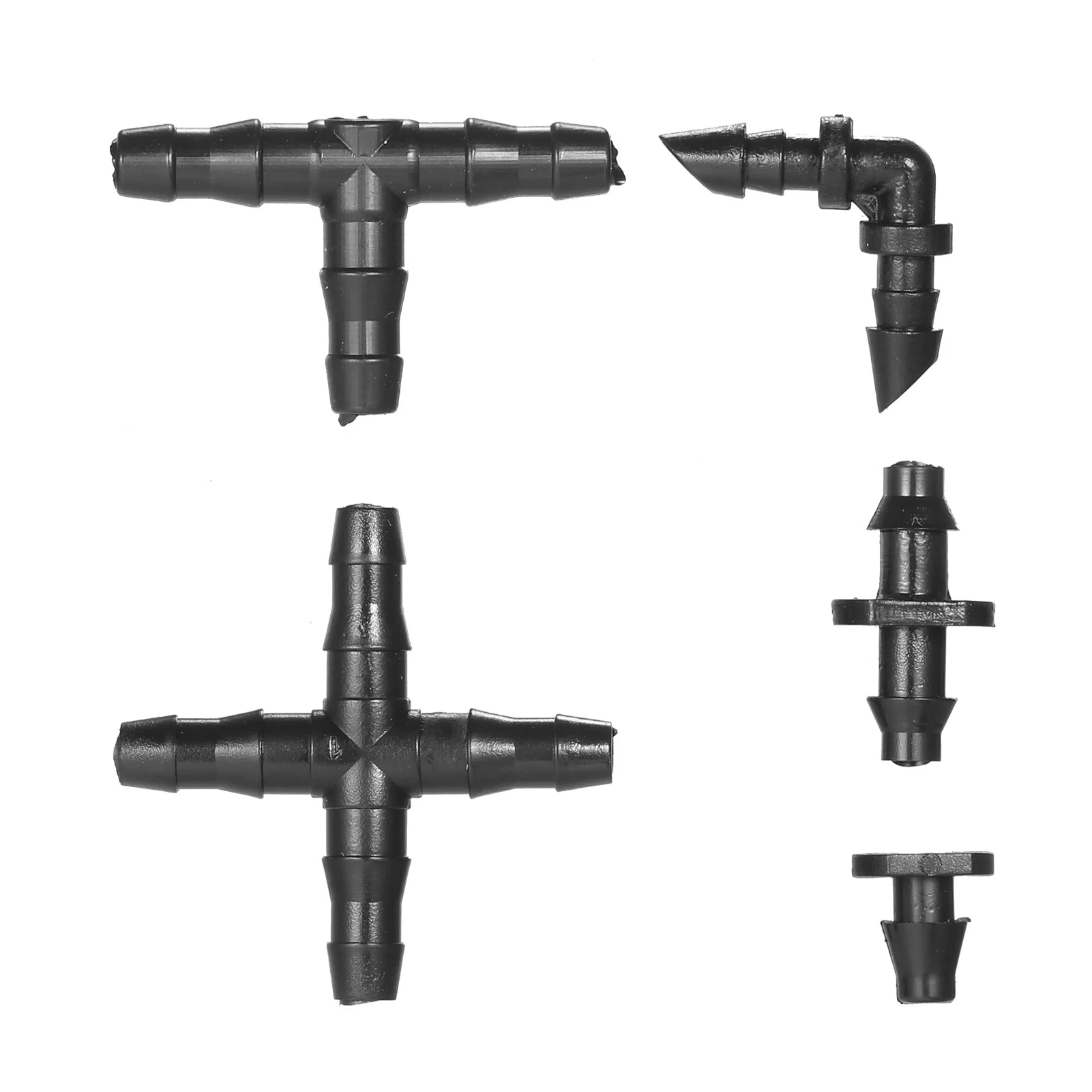 Dadypet Tubing Connector,Barbed Compatible 1/4 250 Pieces Kit Barbs 30 End Water Lawn Drip 4-Way 30 90 Compatible 1/4 Inch 30 90 Barbs Lawn Drip 4-Way Inch Water Lawn Kit Drip Barbed Rookin dsfen