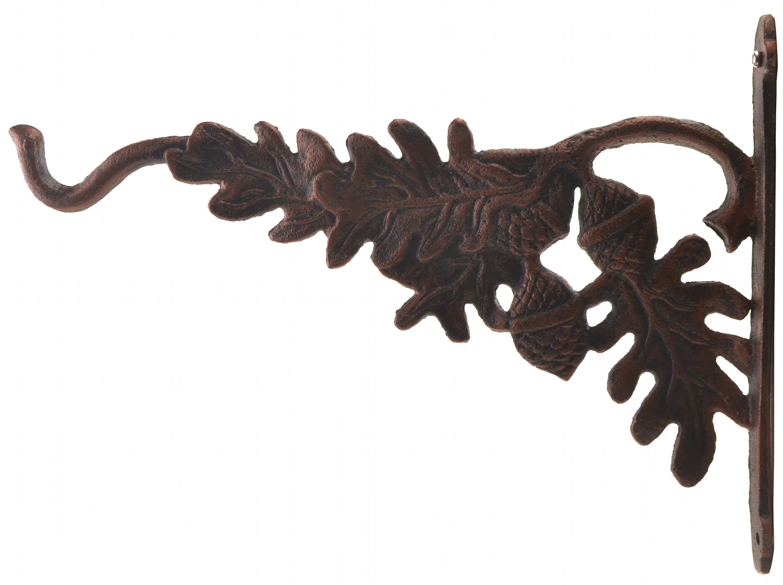 Decorative Plant Hanger - Oak Leaf & Acorn - Bronze Cast Iron - 12.625