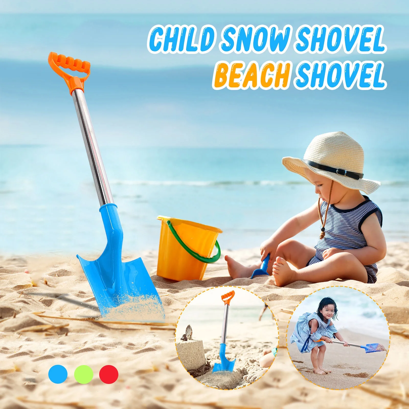 Children'S Snow Shovel Children'S Beach Shovel With Stainless Steel Handle
