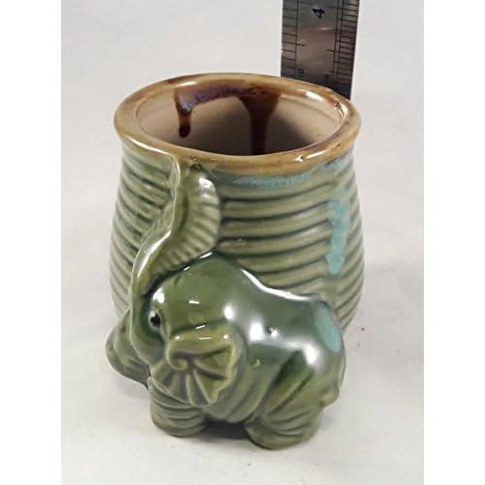 Small Elephant Ceramic Planter Pot, 3” Unique Design By