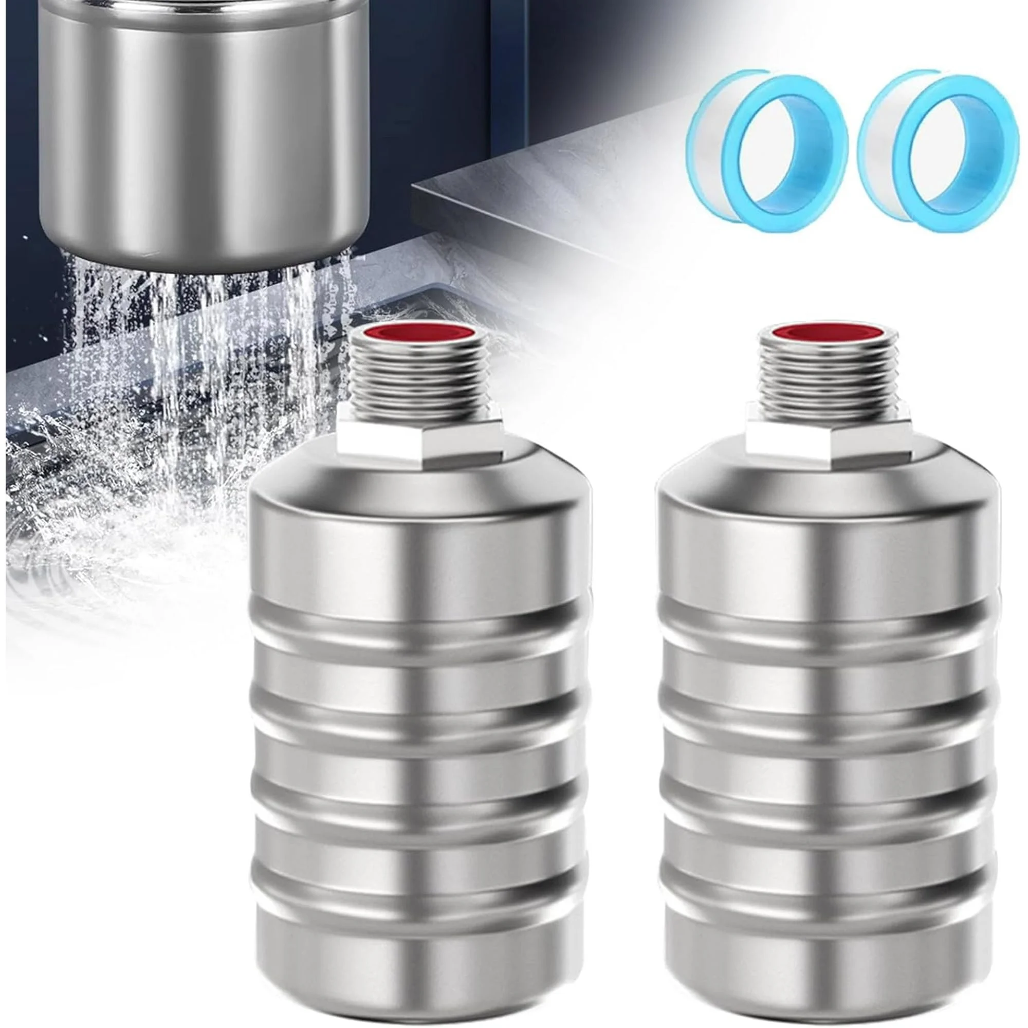 304 Stainless Steel Fully Automatic Water Level Control Float Valve, 2 Pack Auto Shut Off Ball Mini Float Valve,Water Intake Valve,Mini Float Ball Valve Water Level Controller for Water Tank