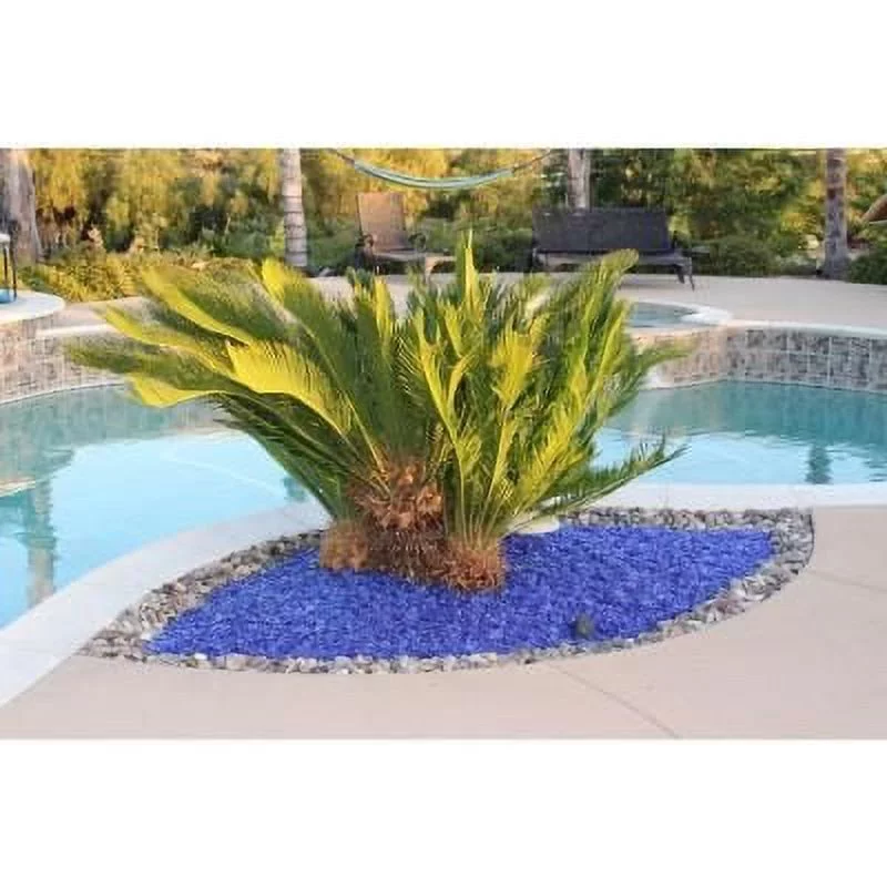 Dragon Glass 10 lb Royal Blue Landscape & Fire Pit Glass, 1/2