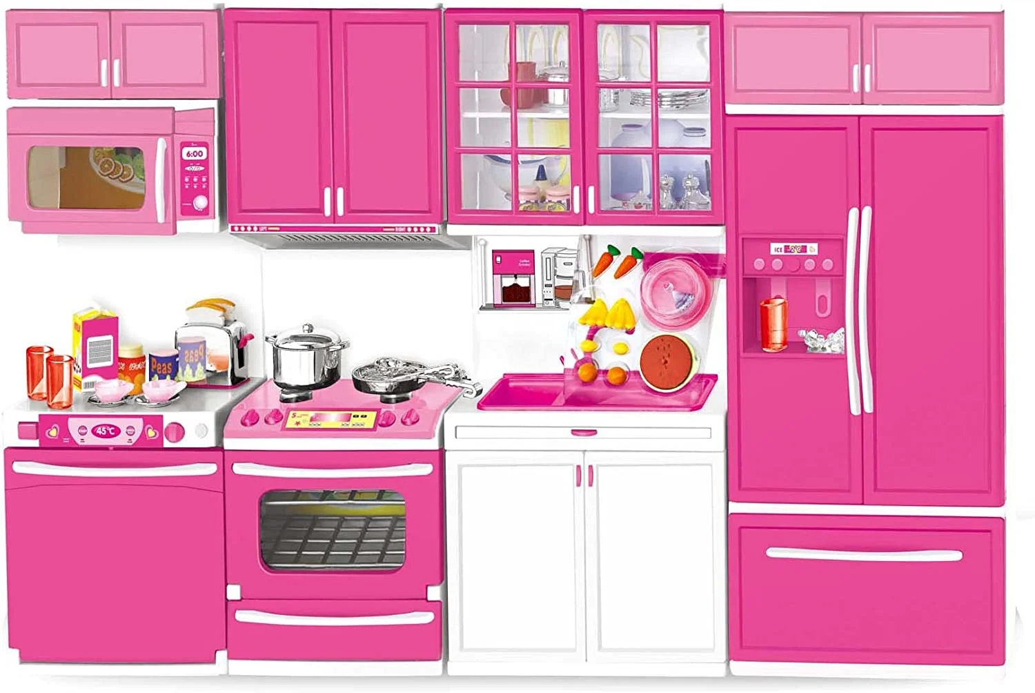 Deluxe Modern Kitchen Battery Operated Toy Kitchen Playset, Perfect for Use with 11.5