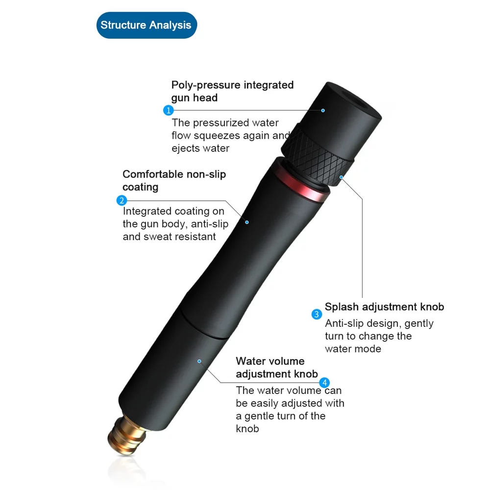 Aibecy Alloy High-pressure Agricultural Car Wash Tool Garden Irrigation Sprinkler Three Watering Modes Adjustable Plant Sprayer