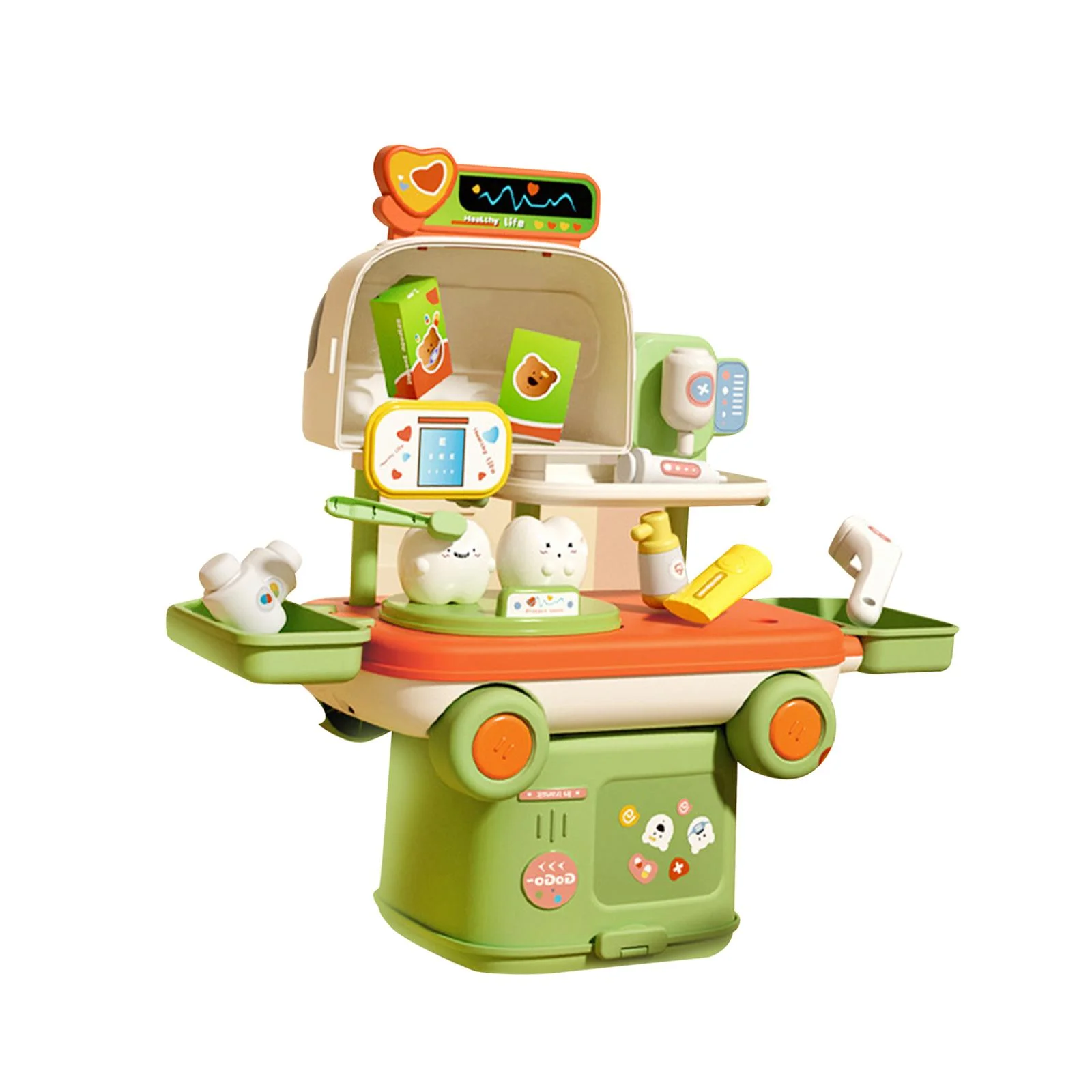 shamjina Kids Pretend Play Set Montessori Toy Easy to Store Portable Imaginative Play for Green