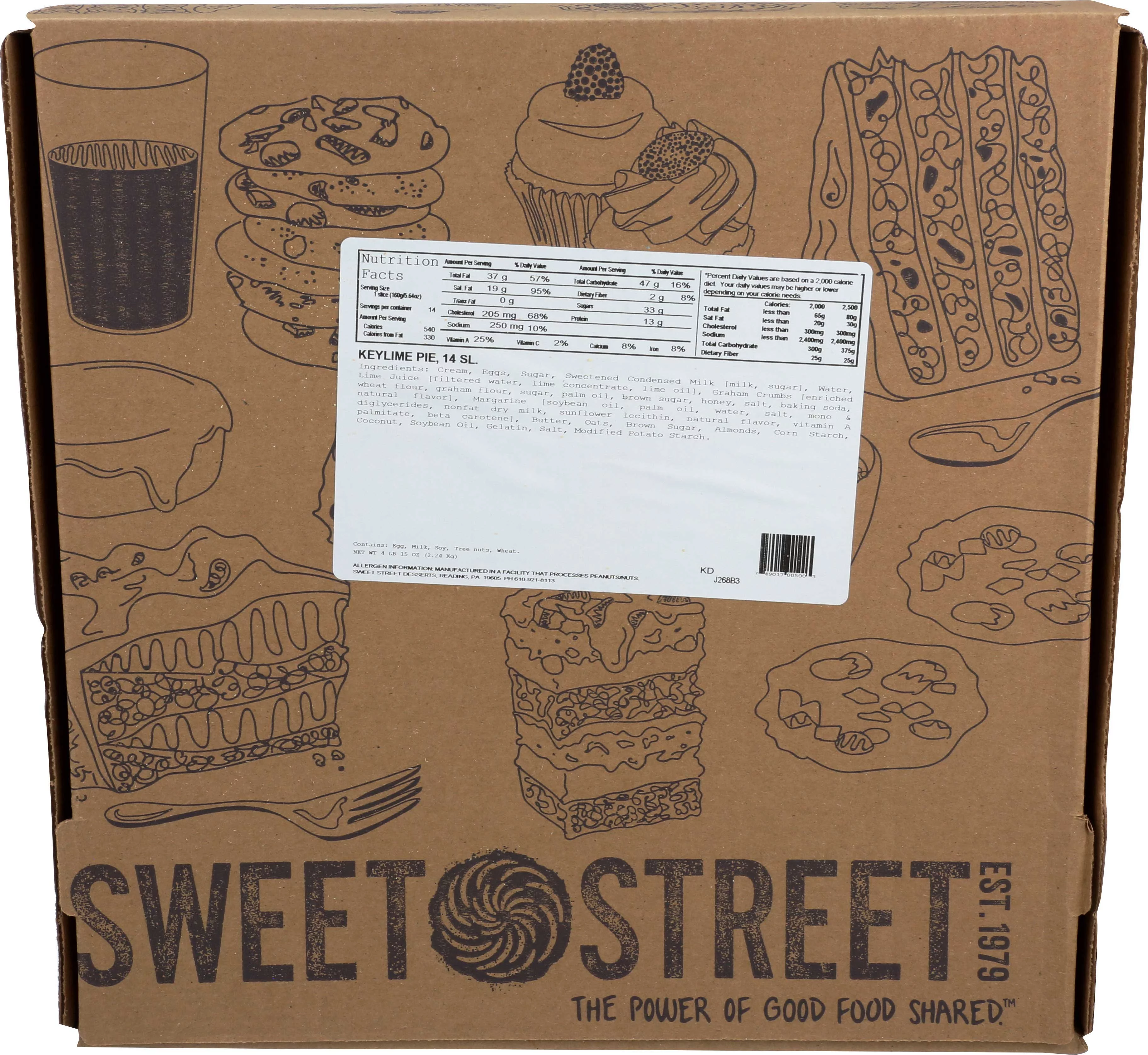 Sweet Street 14 Slice Key Lime Pie, 4.9 Pound -- 4 per case.