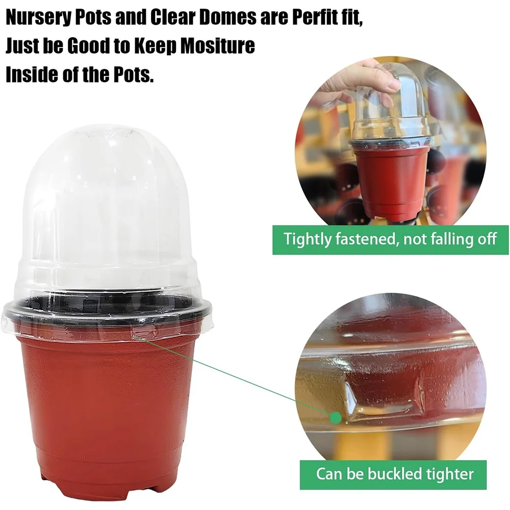 KISPATTI Plant Nursery Pots with Humidity Dome 4