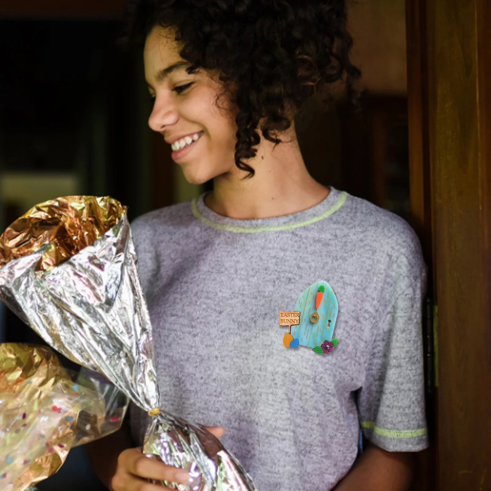 iju7gthy Gold Earrings Hoops 4Th of July Easter Bunny House Carrot Brooch Acrylic Brooch Happy Spring Brooch