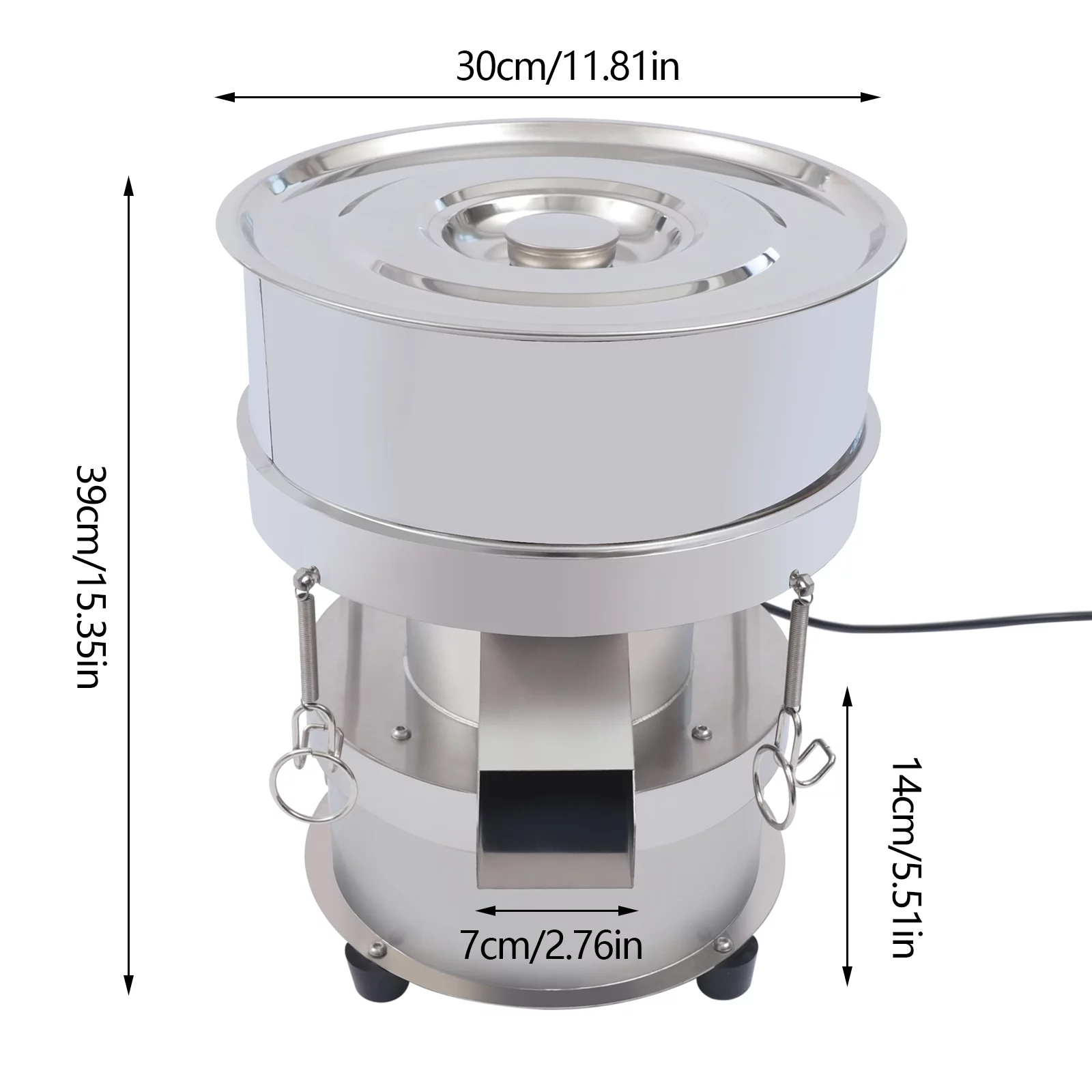 Miumaeov Automatic Sieve Shaker 50W 110V Electric Flour Sifter Vibrating Sieve Machine 1350N/Min 40-Mesh Sieve + 60-Mesh Sieve