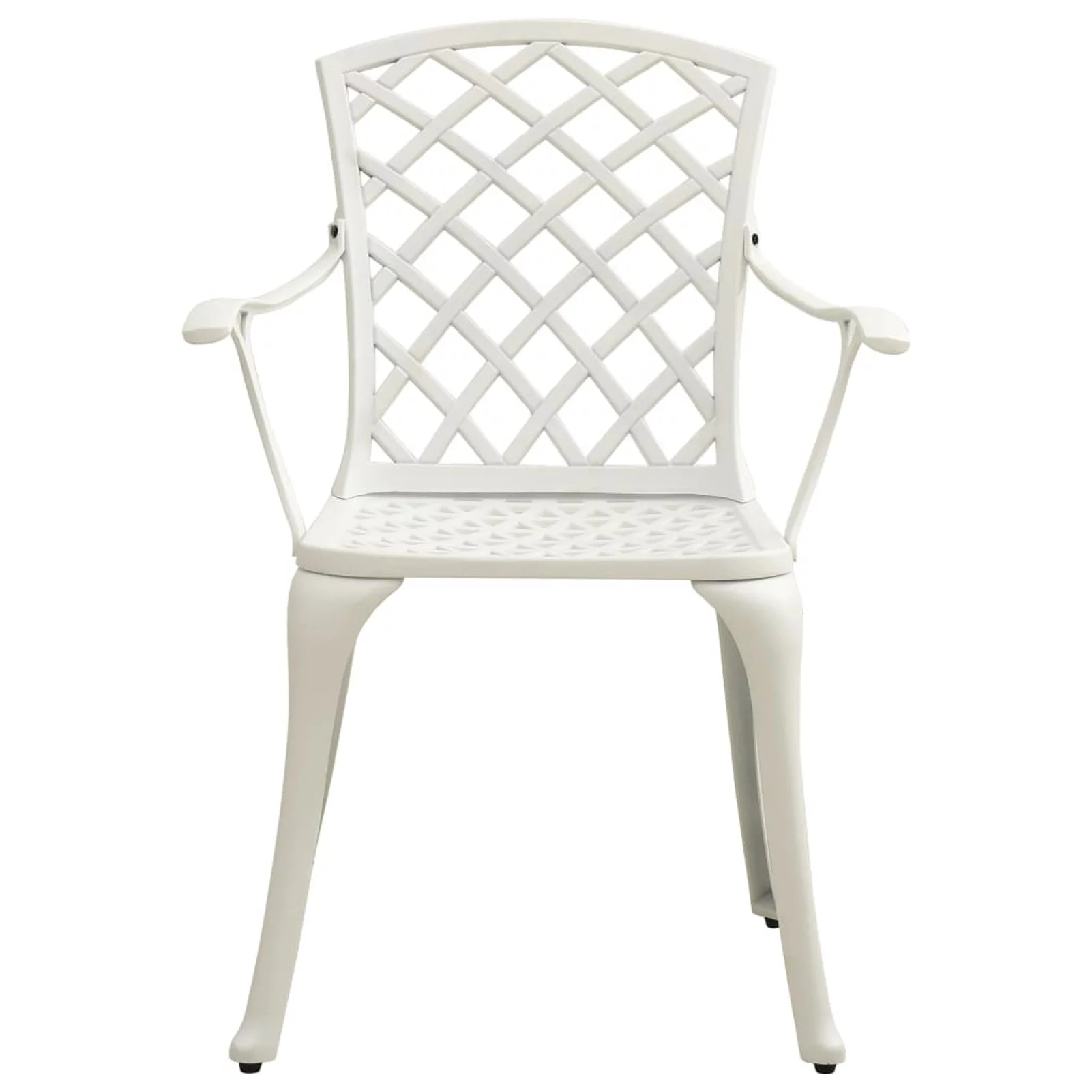 ikayaa Patio Chairs 2 pcs Cast Aluminum White