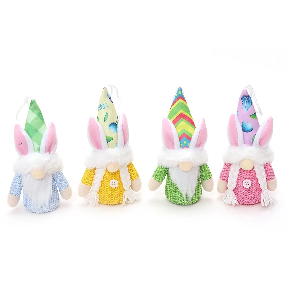 ZiSUGP Easter Decoration Ornaments Rabbit Plush Doll Rudolph Doll Custom Sculpture